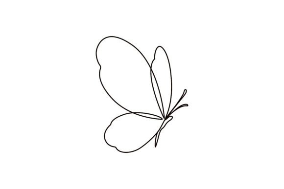 Download Line Drawing of Flying Butterfly. - Line drawing Collection