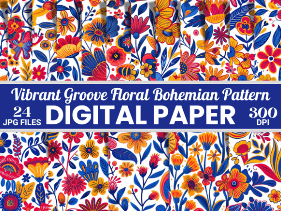 Download Vibrant Groove Floral Bohemian Pattern - Bohemian Collection
