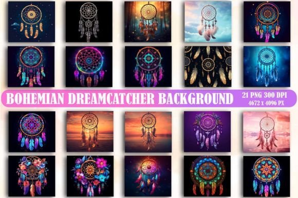 Download Bohemian Dreamcatcher Background Bundle - Bohemian Collection