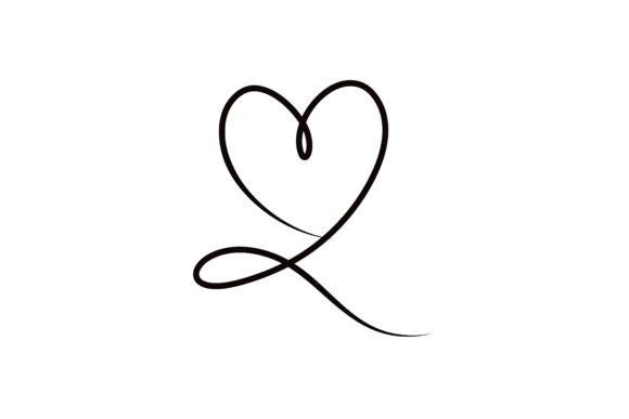 Download Continuous Line Drawing of Heart Shape - Line drawing Collection