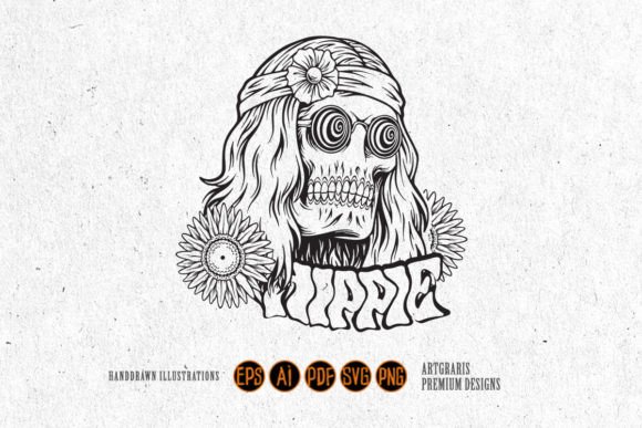 Download Skull Head Trippy Hippie Bohemian Style - Bohemian Collection