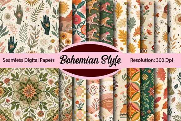 Download Bohemian Style Seamless Digital Paper - Bohemian Collection